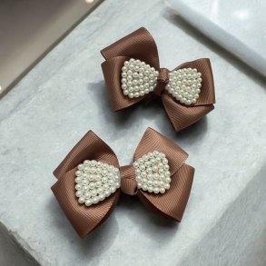 2 stk. smukke coffee brown sljfe hrclips 