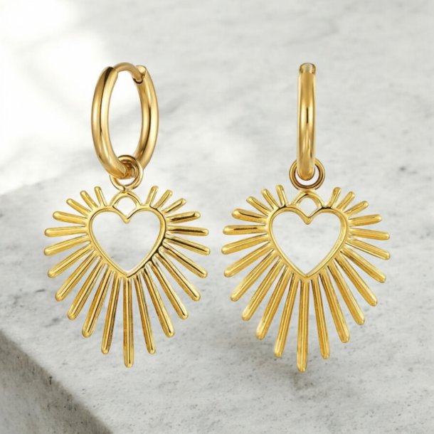 Smukke hjerte reringe - Forgyldt