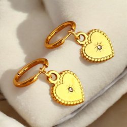 Hjerte reringe med zikonia sten - Forgyldt