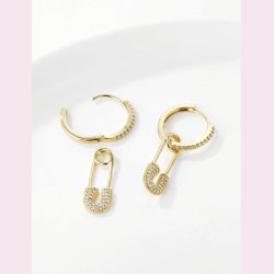 2 i 1 reringe med zirkonia sten - Forgyldt