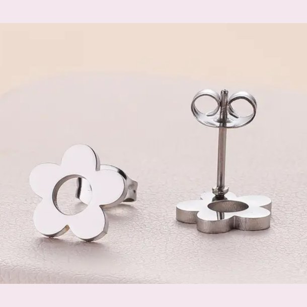 Elegante sm blomster reringe - Slv