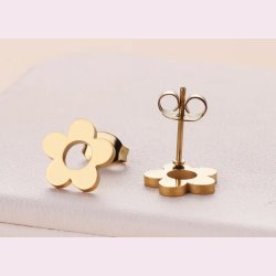 Elegante forgyldt sm blomster reringe - Forgyldt