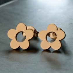 Elegante forgyldt sm blomster reringe - Forgyldt