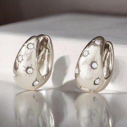 Hoops med zirkonia sten - Slv