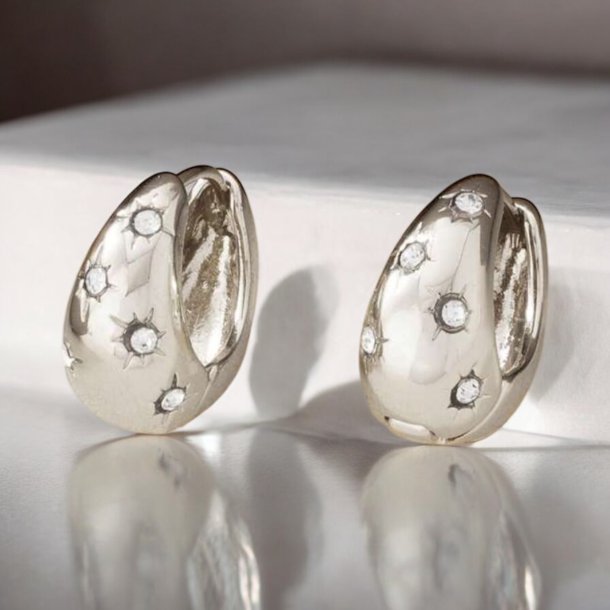 Hoops med zirkonia sten - Slv