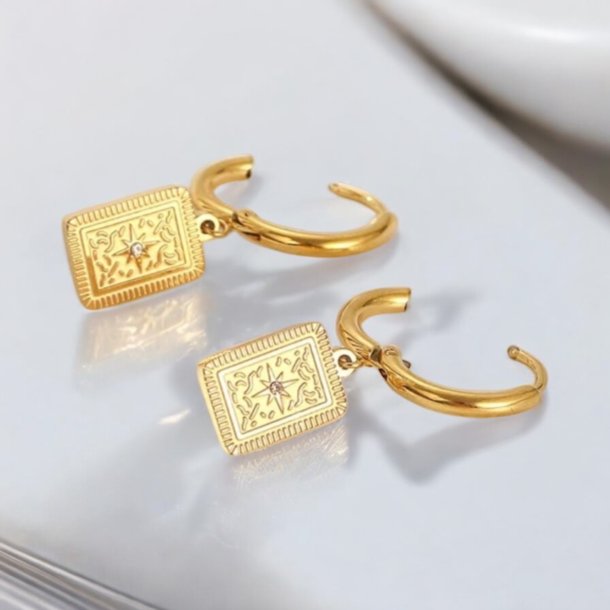 reringe med rhinsten - Forgyldt