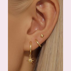 Hoops med stjerne vedhng - 3 stk.