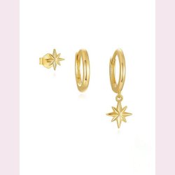 Hoops med stjerne vedhng - 3 stk.