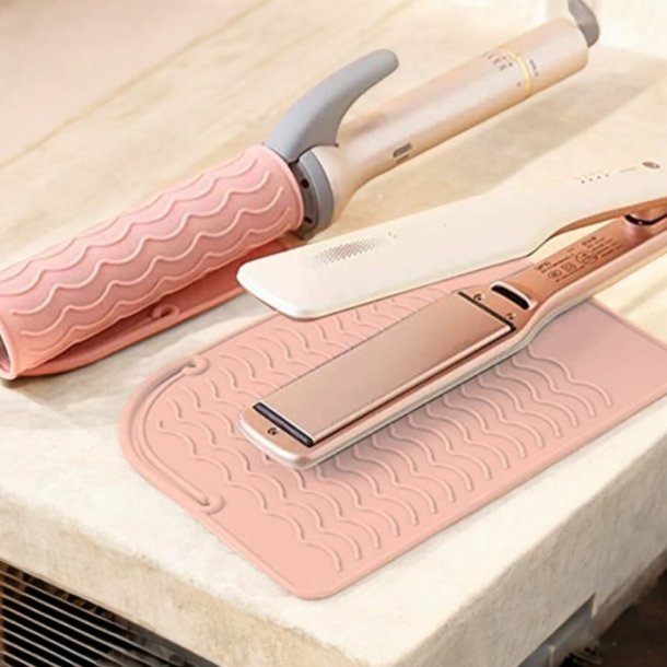 Silikone underlag/taske til fladjern - Lyserd