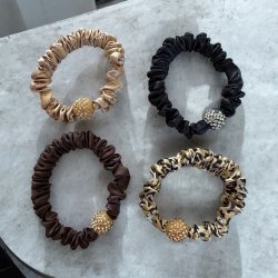 4 stk. Elastikker med rhinsten