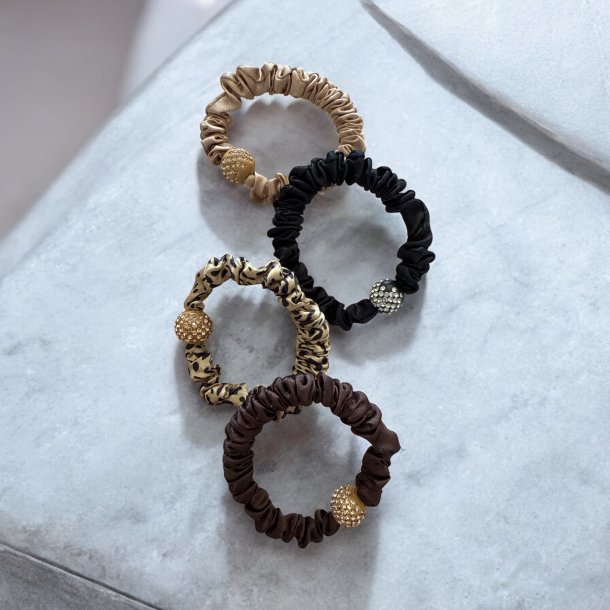 4 stk. Elastikker med rhinsten