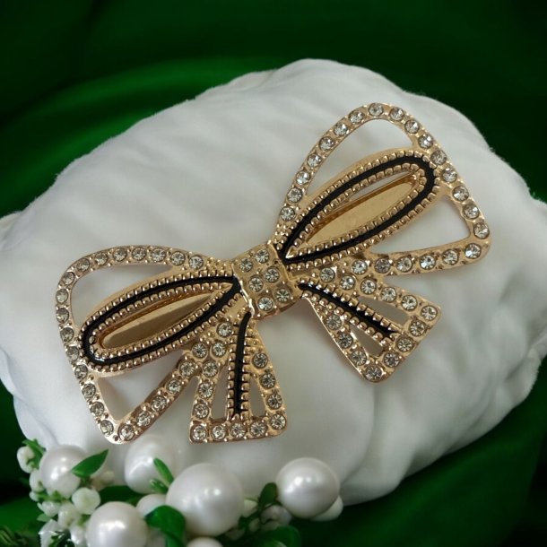 3 stk. hrclips med hvide perler og rhinsten