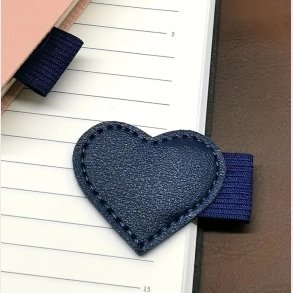 PU lder kuglepens hjerte holder - Mrkebl