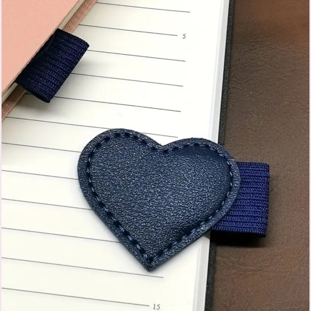 PU lder kuglepens hjerte holder - Mrkebl