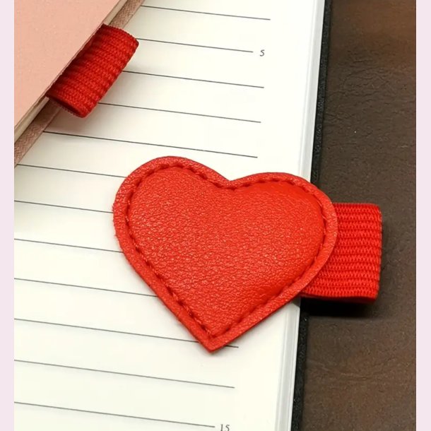 PU lder kuglepens hjerte holder - Rd