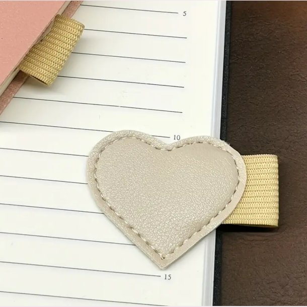PU lder kuglepens hjerte holder - Beige