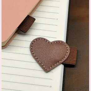 PU lder kuglepens hjerte holder - Brun