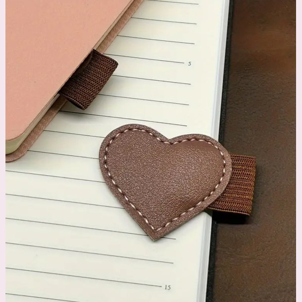 PU lder kuglepens hjerte holder - Brun