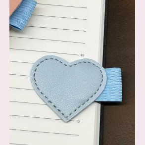 PU lder kuglepens hjerte holder - Lysebl