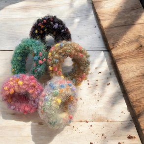 5 blde farvede hr elastikker 