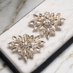 Slv sko smykke med rhinsten design