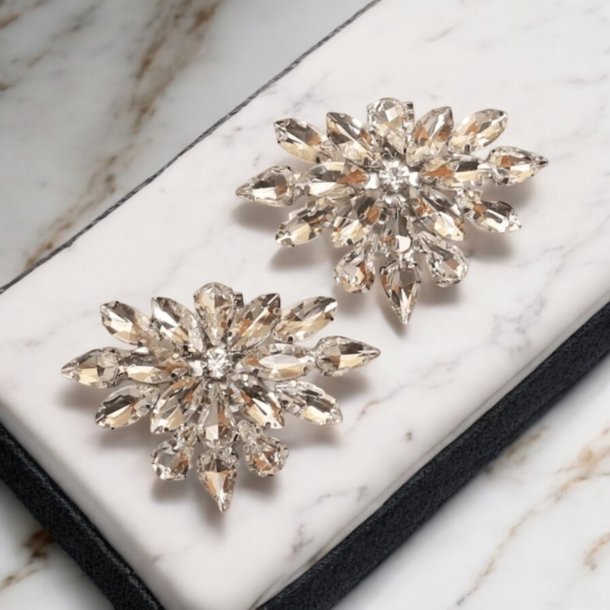 Slv sko smykke med rhinsten design