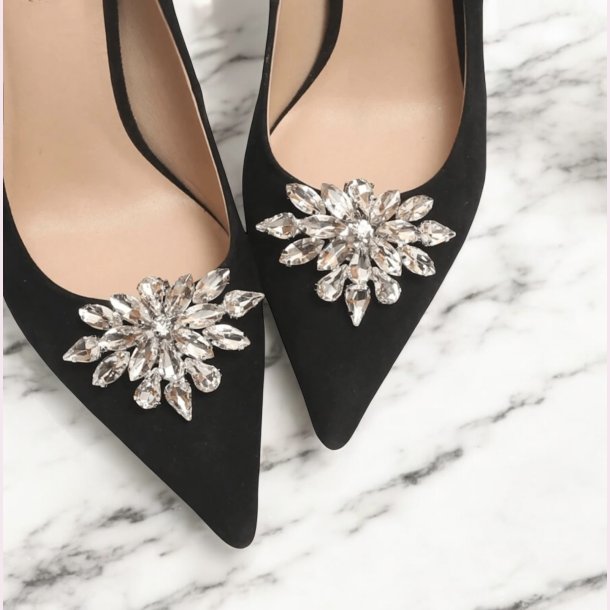 Slv sko smykke med rhinsten design