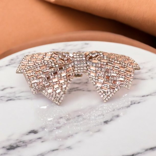 Champagne farvet sljfer med perler til sko