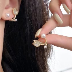 Tulipan formet reringe med perler 