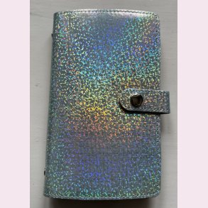 Pengebog eller Cash Stuffing bog i kunst l�der. 50 stk. plastik sider - Glimmer Bl�
