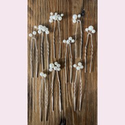 Fine h�rn�le med perler � s�t med 9 stk.