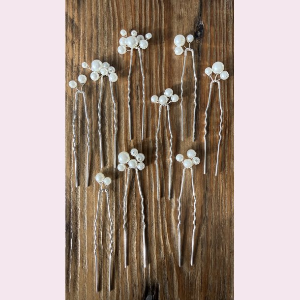 Fine h�rn�le med perler � s�t med 9 stk.