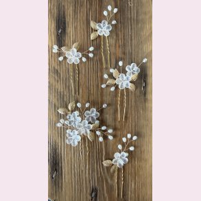5 stk. Romantiske h�rn�le med blomster og blade