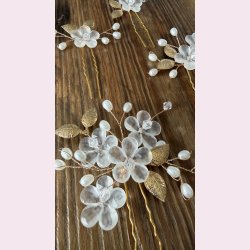 5 stk. Romantiske h�rn�le med blomster og blade