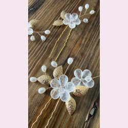 5 stk. Romantiske h�rn�le med blomster og blade