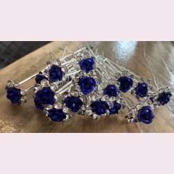 20 stk. Hrnle med smukke mrkebl blmster - Slv