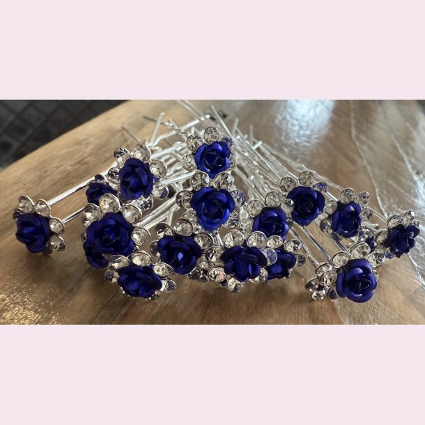 20 stk. Hrnle med smukke mrkebl blmster - Slv