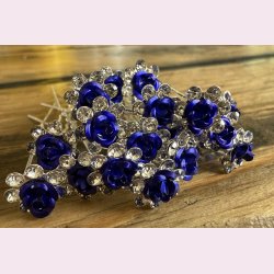 20 stk. Hrnle med smukke mrkebl blmster - Slv