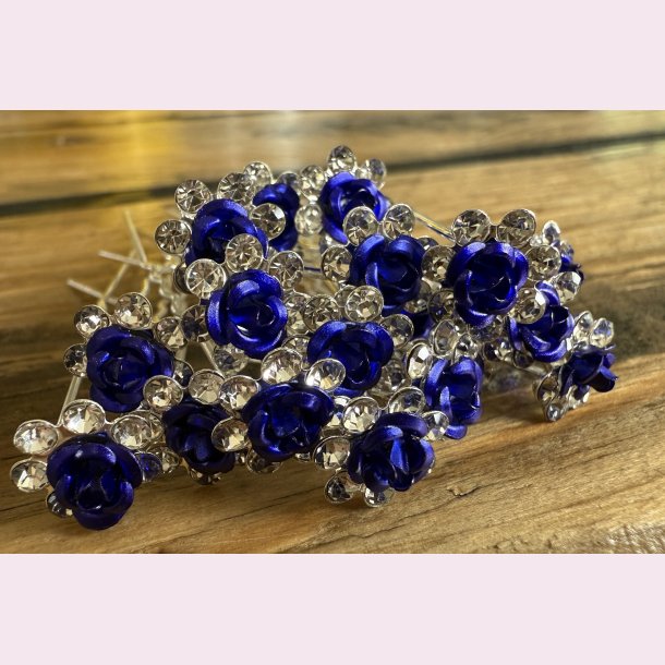 20 stk. Hrnle med smukke mrkebl blmster - Slv