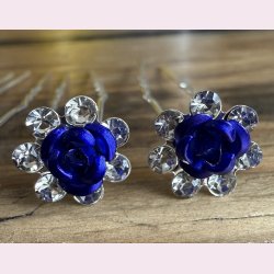 20 stk. Hrnle med smukke mrkebl blmster - Slv