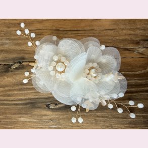 Smuk h�rclips med smukke blomster og perler - B�rn