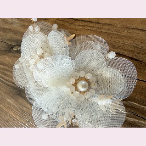 Smuk h�rclips med smukke blomster og perler - B�rn