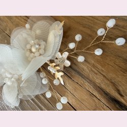 Smuk h�rclips med smukke blomster og perler - B�rn