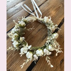 Blomsterkrans med satinb�nd