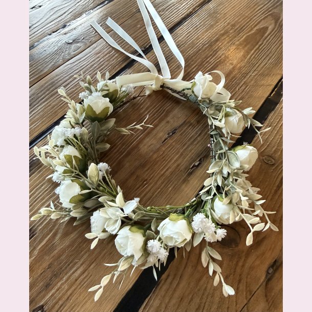 Blomsterkrans med satinb�nd