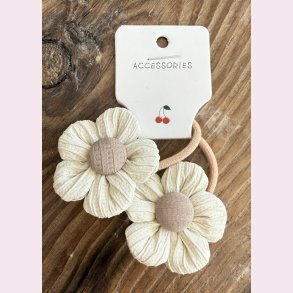 2 stk. Blomster hrelastikker - Natur