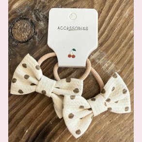 2 stk. Sde sljfe hrelastikker - Brune prikker