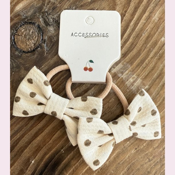 2 stk. Sde sljfe hrelastikker - Brune prikker