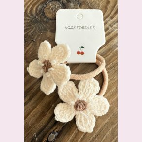 2 stk. Blde blomster hrelastikker - Natur