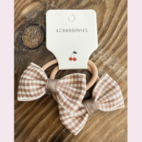 2 stk. Sde sljfe hrelastikker - Brune tern